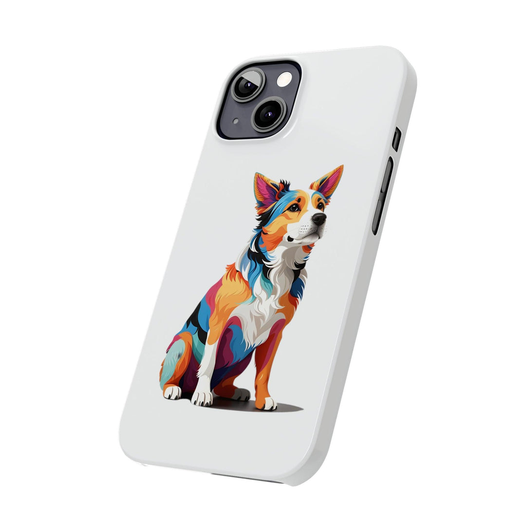 Sitting Dog Slim Phone Case - Wave Fusions