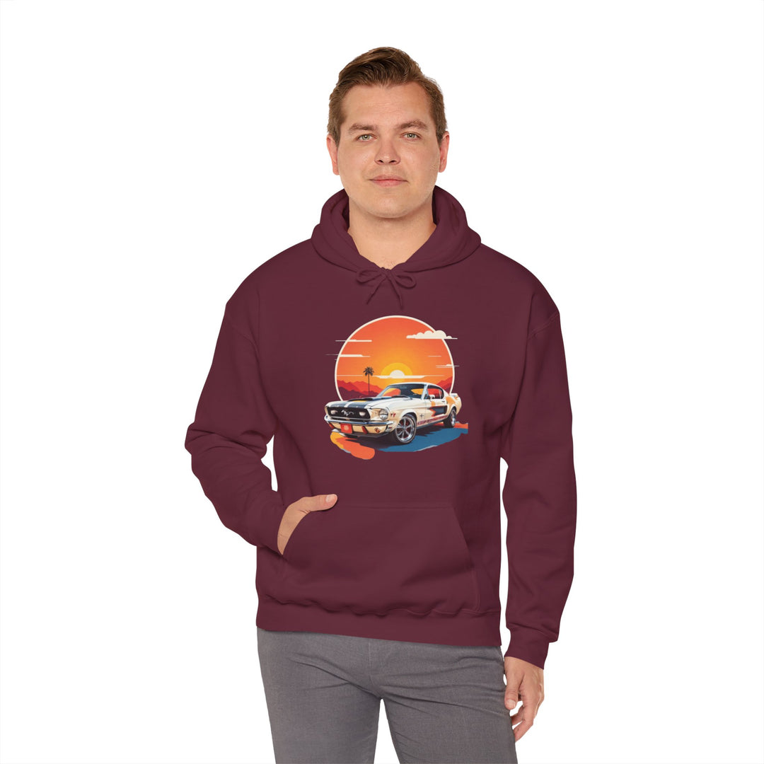 Sunset Muscle Car Hoodie - Muscle Car Edition