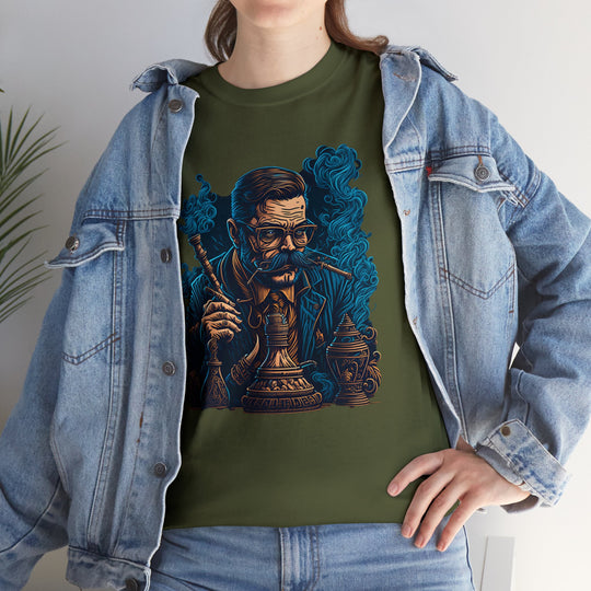 Smoking Man Unisex Heavy Cotton Tee - Wave Fusions