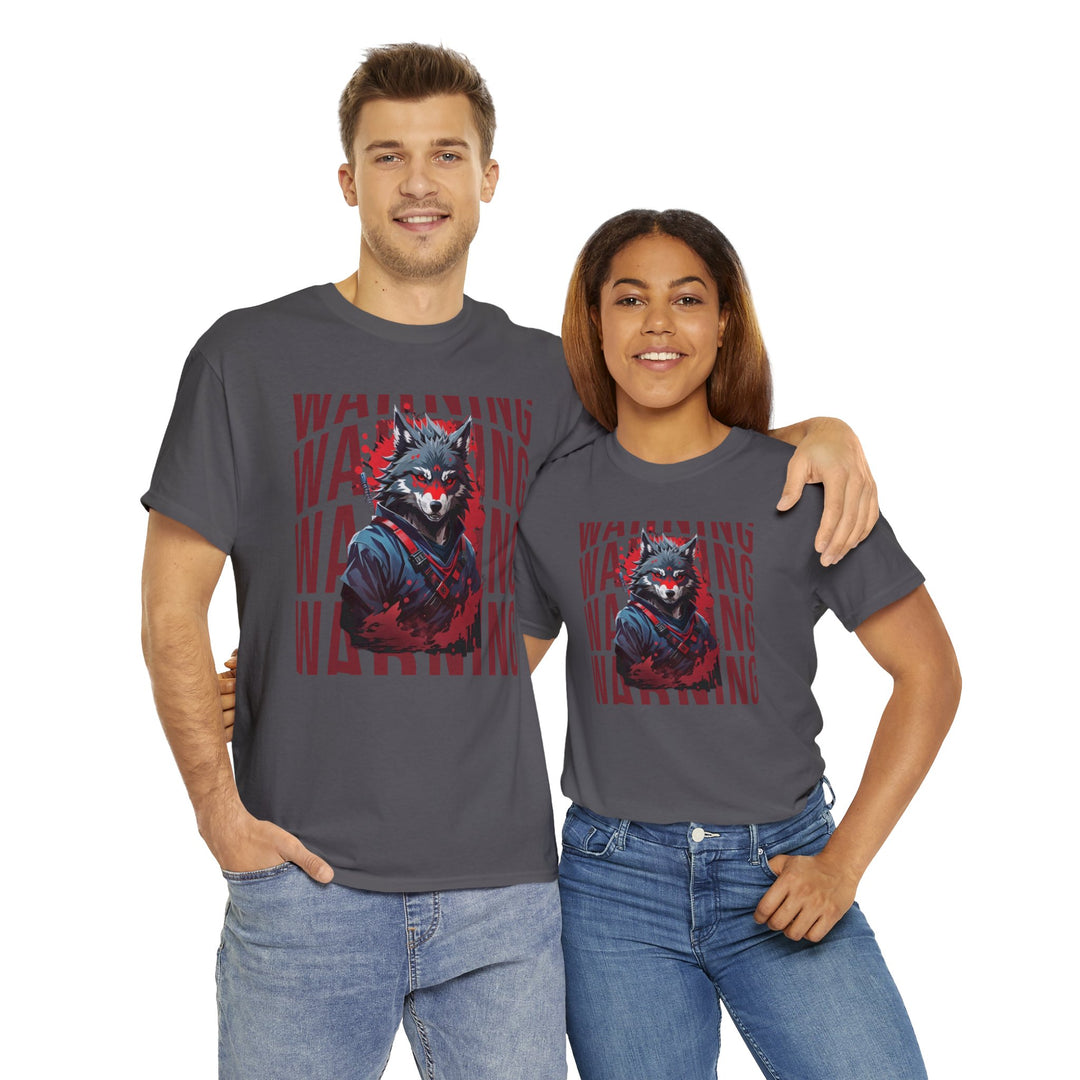 Warning! Warrior Wolf T-shirt - Majestic Wolf