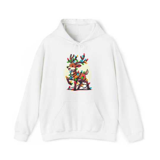 Reindeer Radiance Christmas Cheer Unisex Hoodie - Wave Fusions