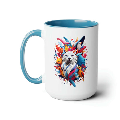 Dog and Phoenix Two-Tone Coffee Mugs, 15oz