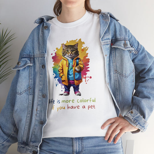 Life Is More Colorful If You Have A Pet Color Splash Cat T-Shirt