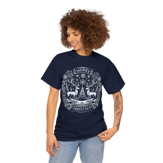 Woodland Reindeer Christmas Elegance Unisex T Shirt - Wave Fusions