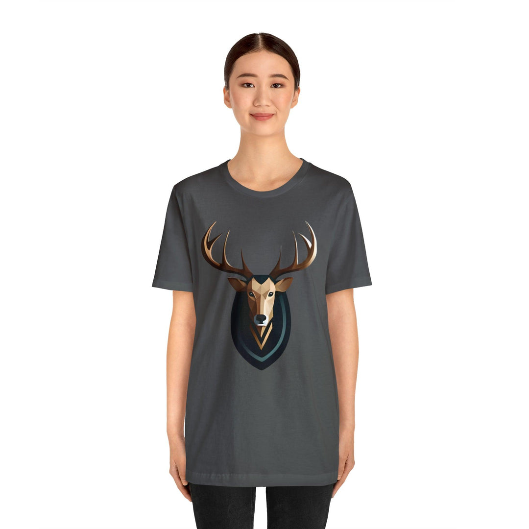 Deer with Long Horns T-Shirt - Wave Fusions