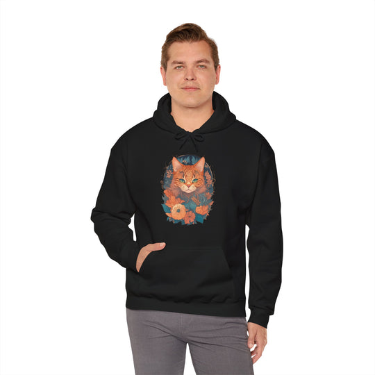 Garden Gaze Cat Petals and Paws Hoodie - Blooming Cat