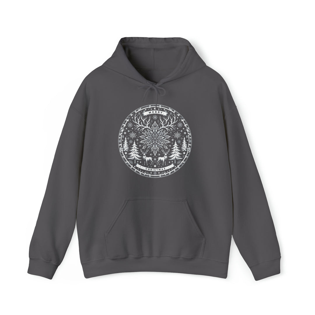 Snowflake Majesty Christmas Medallion Unisex Hoodie - Wave Fusions