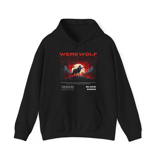 Blood Moon Werewolf Hoodie- Moonlit Mountain Lore