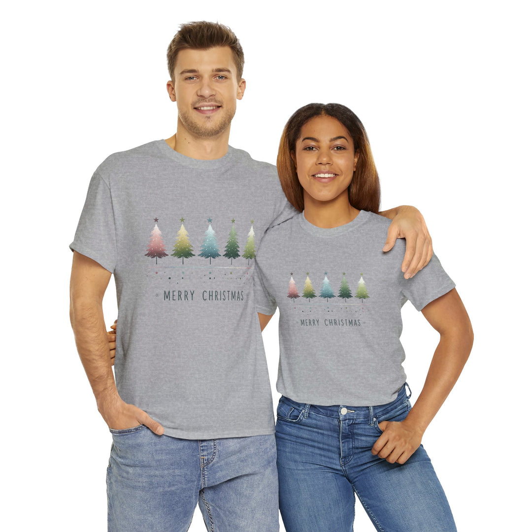 Pastel Forest Noel Christmas Trees Unisex T Shirt - Wave Fusions