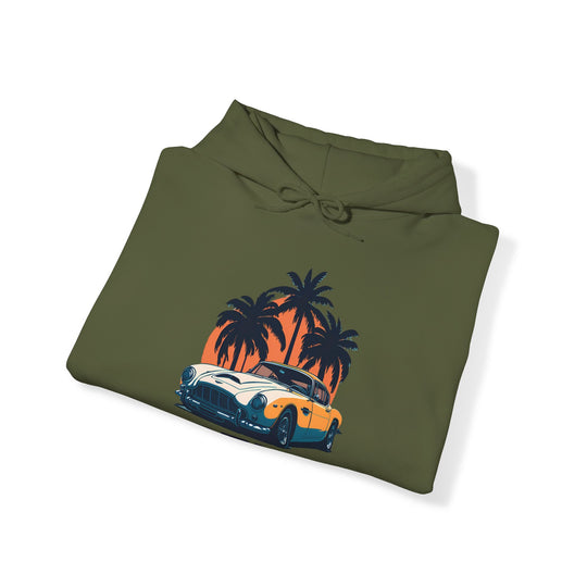 Drive in Paradise Classic Car Tropical Hoodie - Classic Sports Car Series