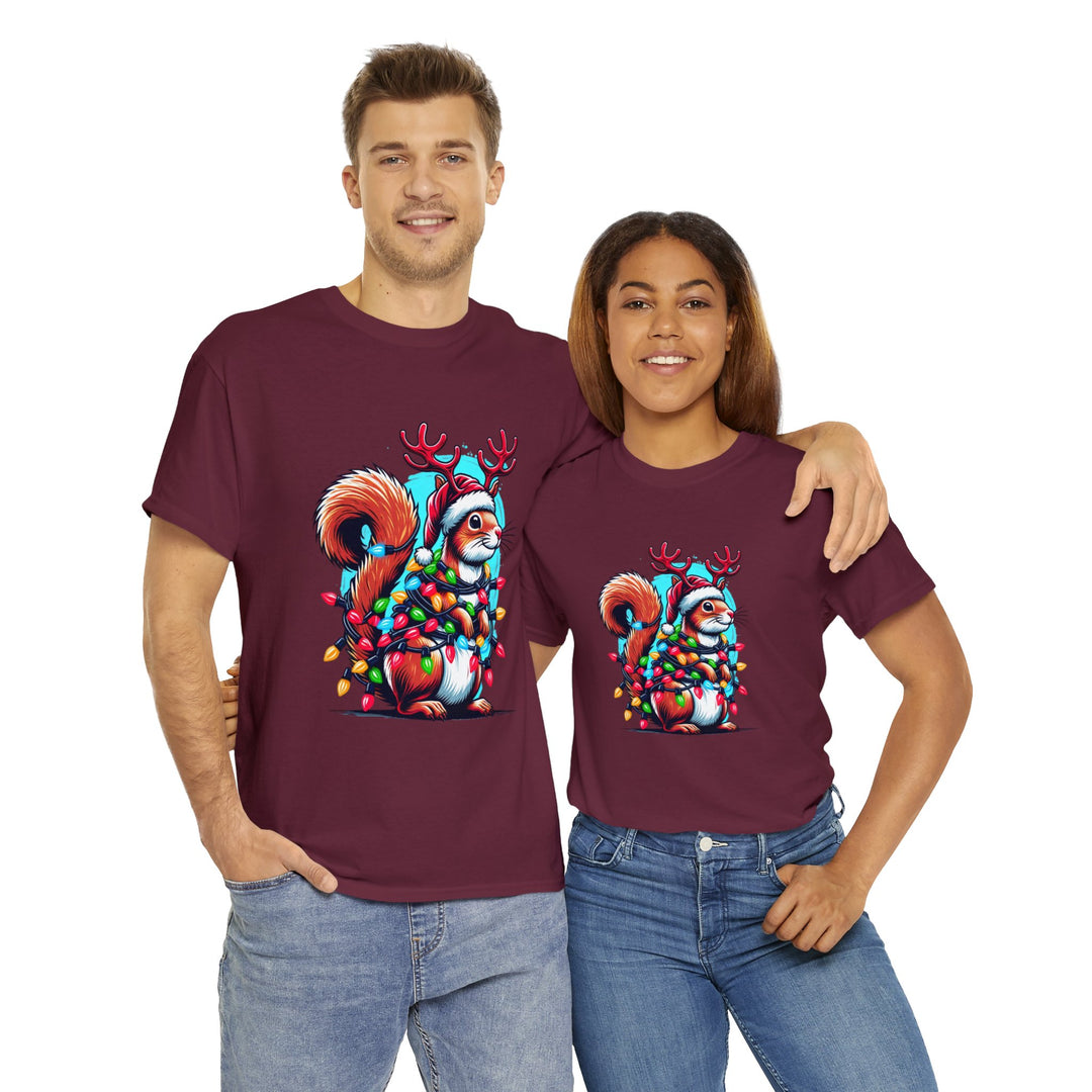 Christmas Squirrel Unisex T Shirt - Wave Fusions