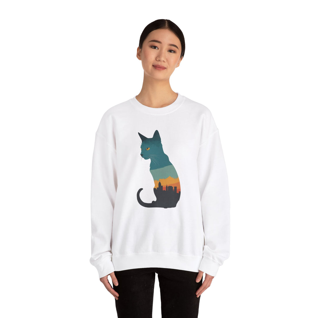 Cityscape Cat Hoodie Sweatshirt - Metropolitan Purr Line