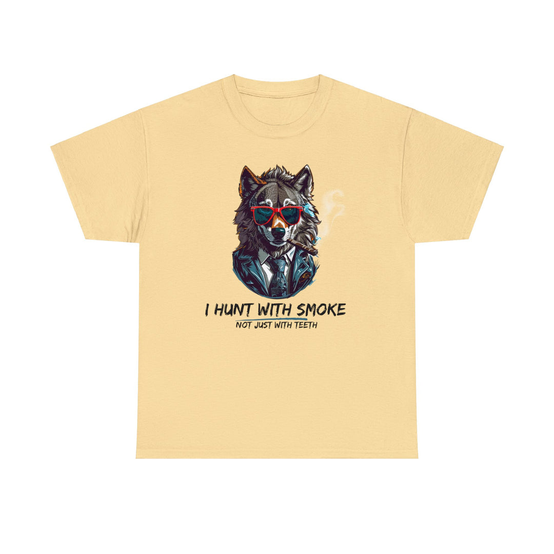 Cool Wolf Legend T-Shirt - I Hunt With Smoke Not Just With Teeth