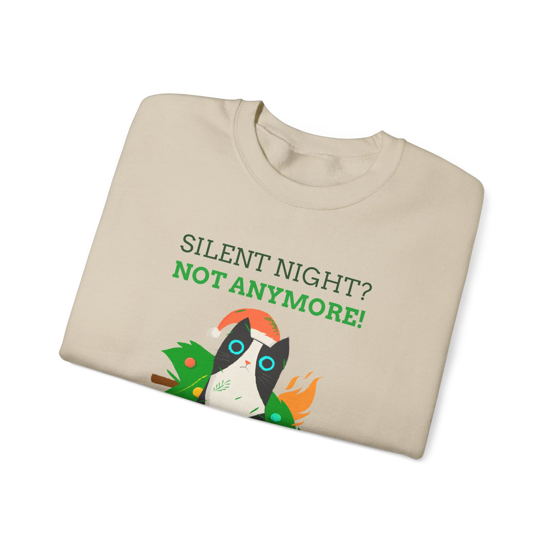 Silent Night Chaos Cat Christmas Sweatshirt