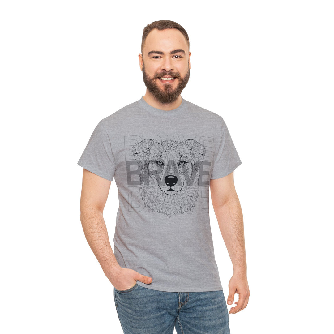 Brave Dog Tribal Canine T Shirt - Mythical Mutt