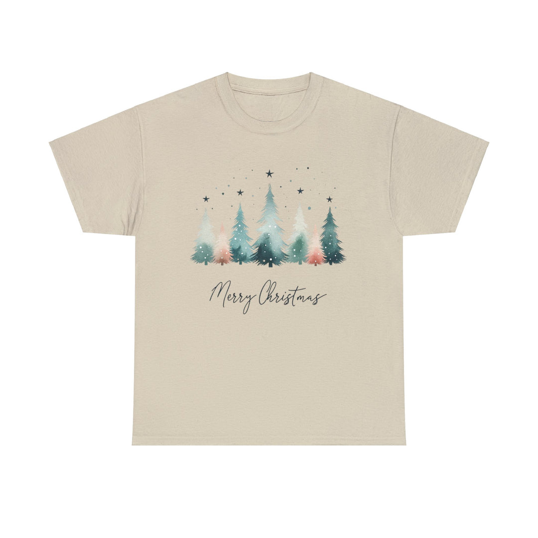 Star & Snow Cute Christmas Trees Unisex T Shirt - Wave Fusions