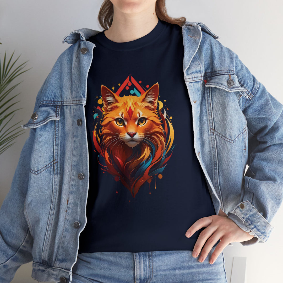 Flame Spirit Cat T-Shirt - Wildfire Whiskers