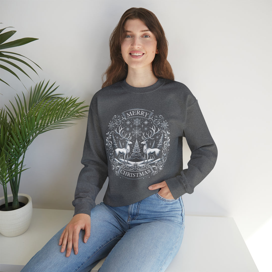 Woodland Reindeer Christmas Elegance Unisex Sweatshirt - Wave Fusions