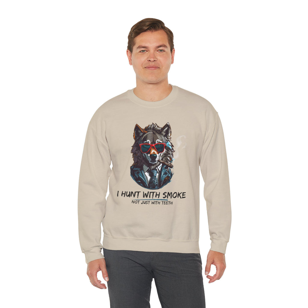 Cool Wolf Legend Sweatshirt - I Hunt With Smoke Not Just With Teeth