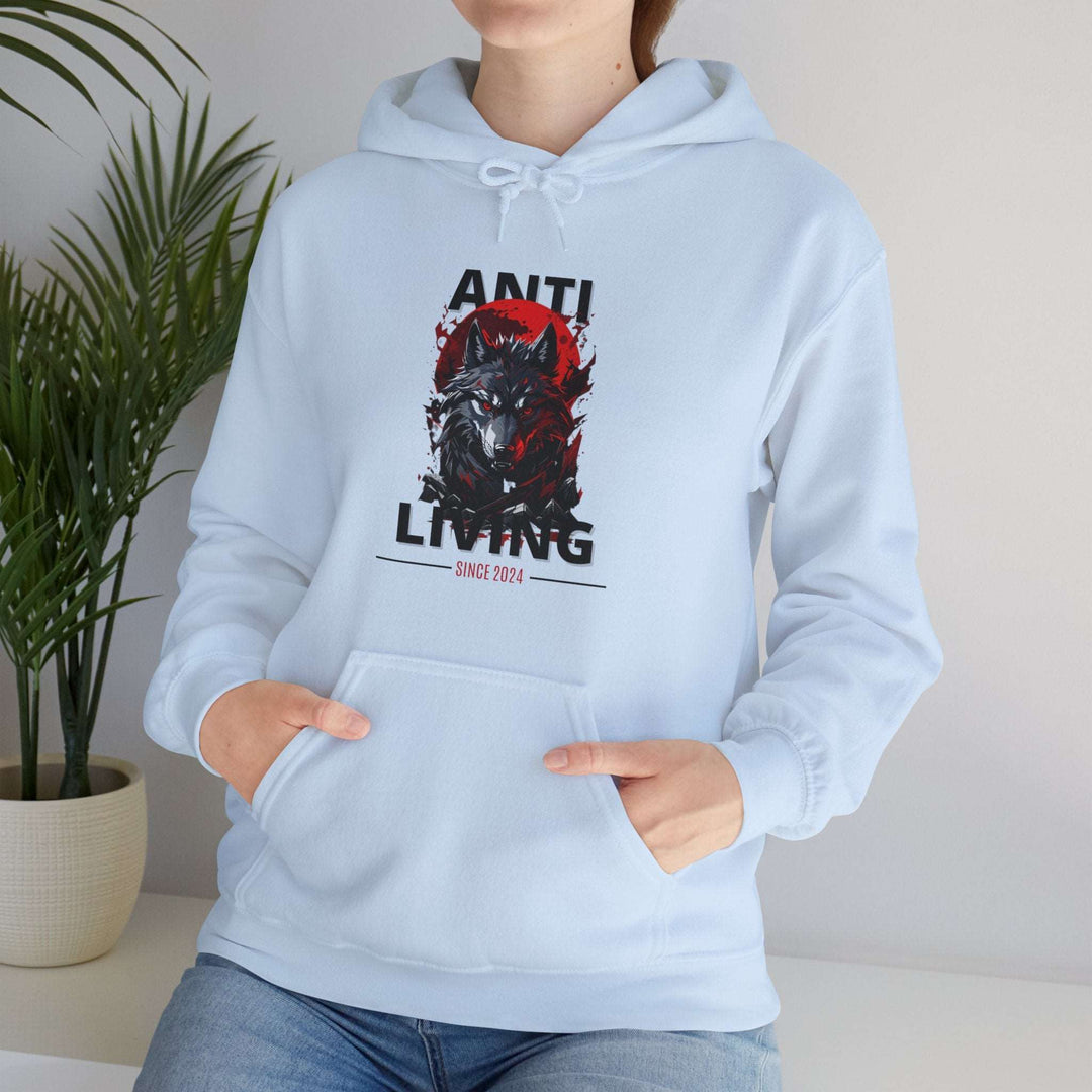 Anti-Living Wolf Hoodie - Dark Rebel Attire