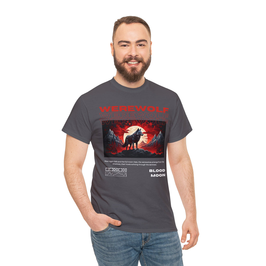 Blood Moon Werewolf T-Shirt - Moonlit Mountain Lore