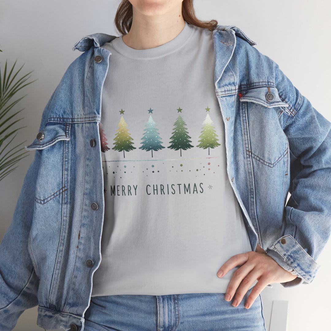 Pastel Forest Noel Christmas Trees Unisex T Shirt - Wave Fusions