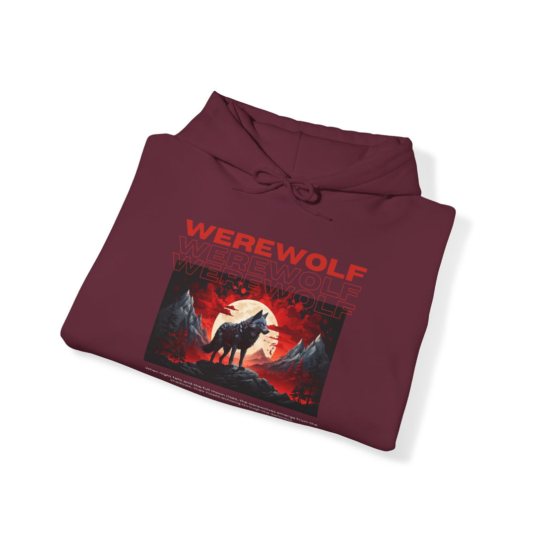 Blood Moon Werewolf Hoodie- Moonlit Mountain Lore