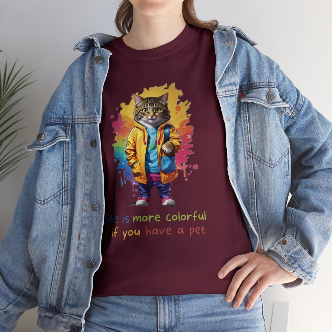 Life Is More Colorful If You Have A Pet Color Splash Cat T-Shirt