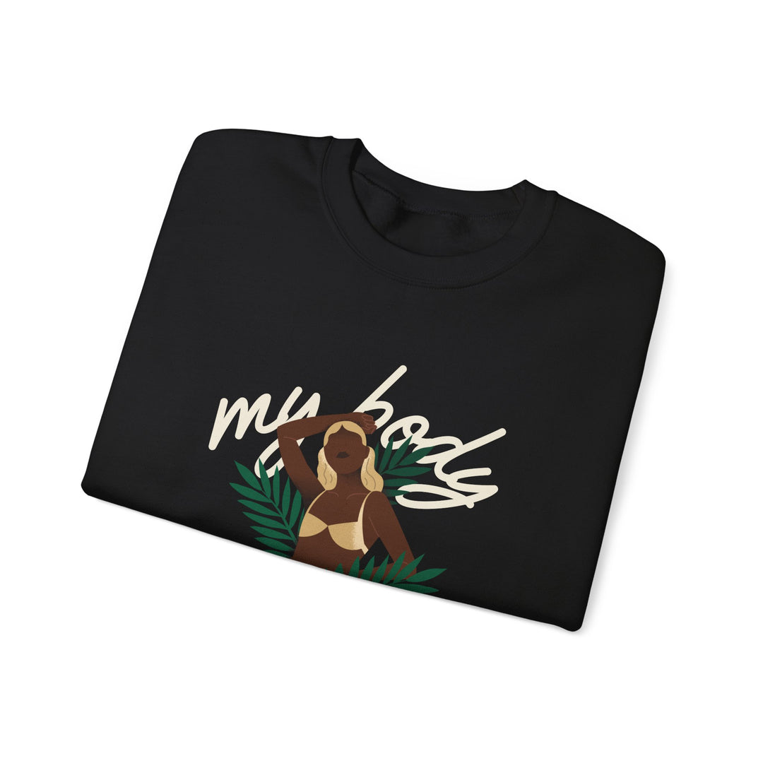 My Body! Your Distraction Golden Glow Tropical Sweatshirt