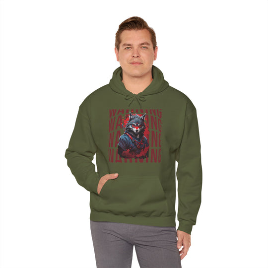 Warning! Warrior Wolf Hoodie - Majestic Wolf