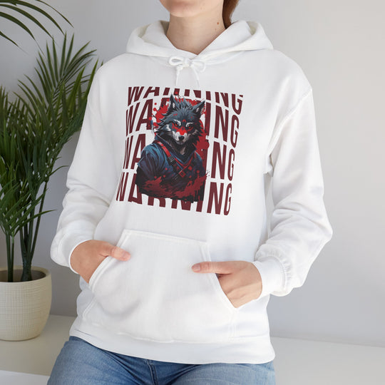 Warning! Warrior Wolf Hoodie - Majestic Wolf