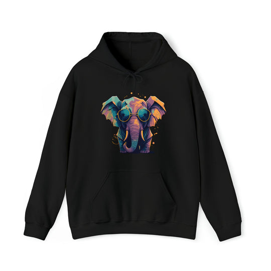 Chill Elephant Hooded Sweatshirt - Wave Fusions