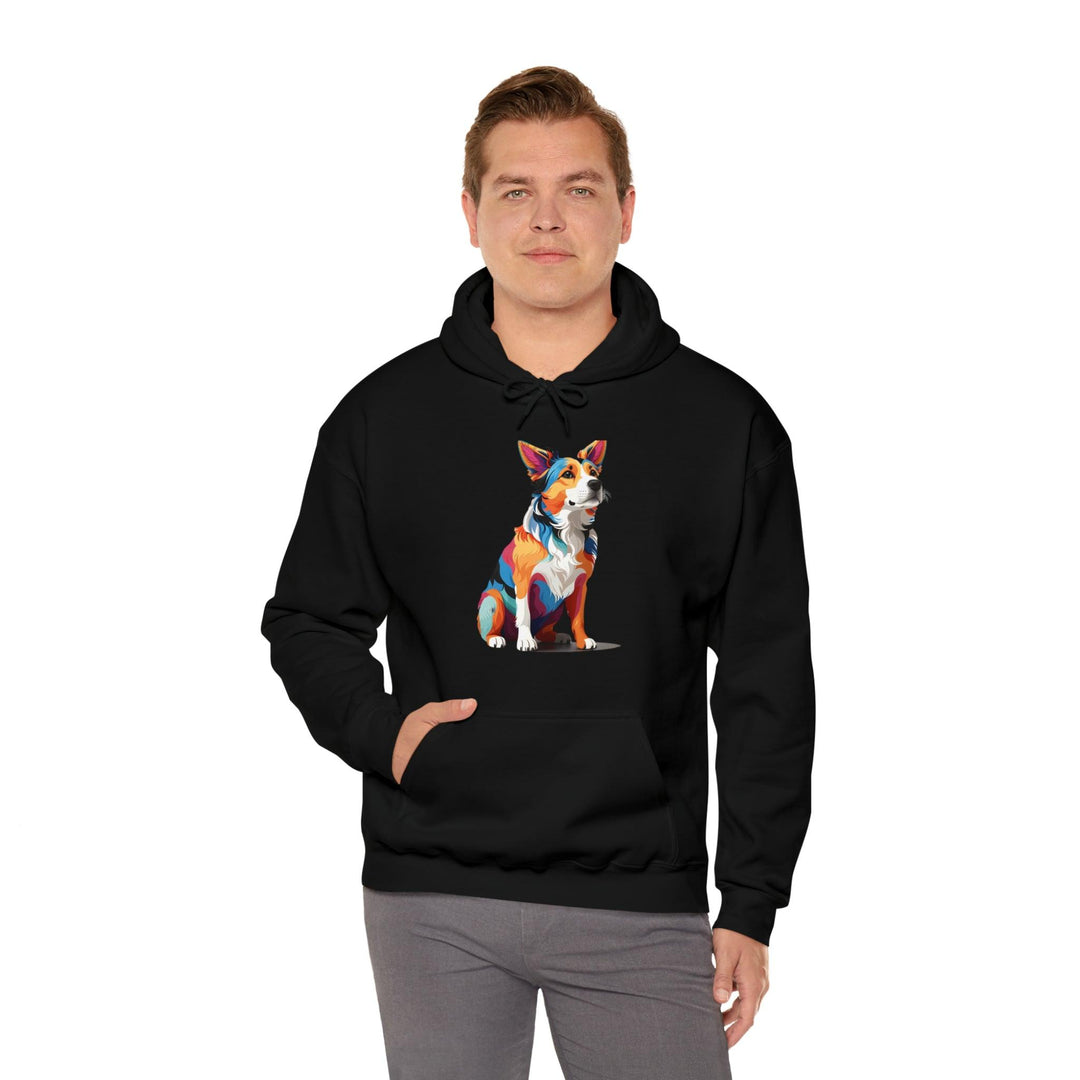 Sitting Dog Hooded Sweatshirt - Wave Fusions