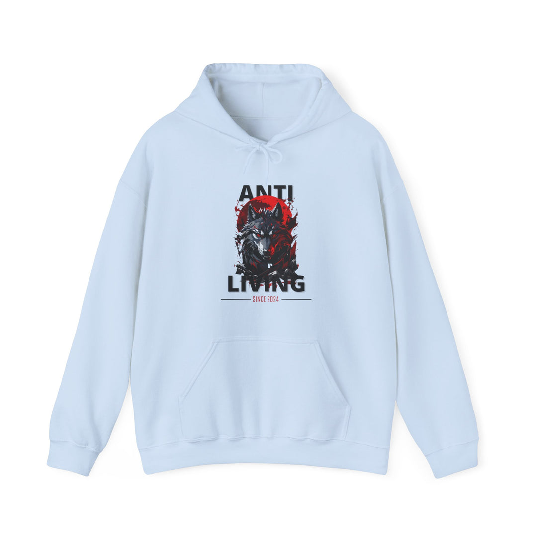 Anti-Living Wolf Hoodie - Dark Rebel Attire