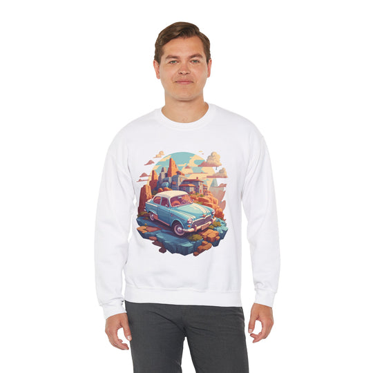 Vintage Car Sky City Sweatshirt - Vintage City Fashion