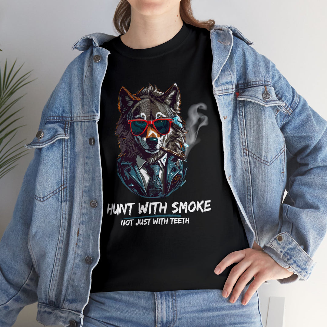 Cool Wolf Legend T-Shirt - I Hunt With Smoke Not Just With Teeth