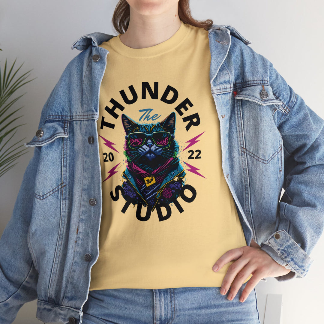 Thunder Studio Cat T-Shirt - DJ Cat Vibe