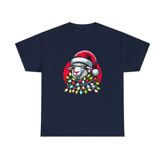 Sheep Christmas Lights Unisex T Shirt - Wave Fusions