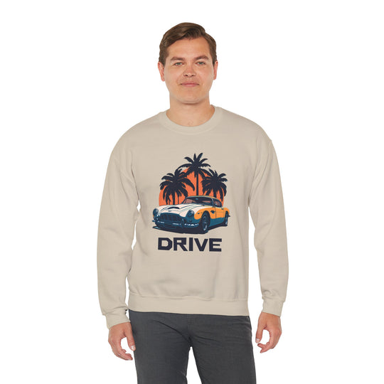 Drive in Paradise Classic Car Tropical Sweatshirt - Classic Sports Car Series