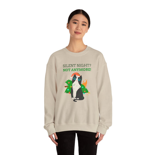 Silent Night Chaos Cat Christmas Sweatshirt