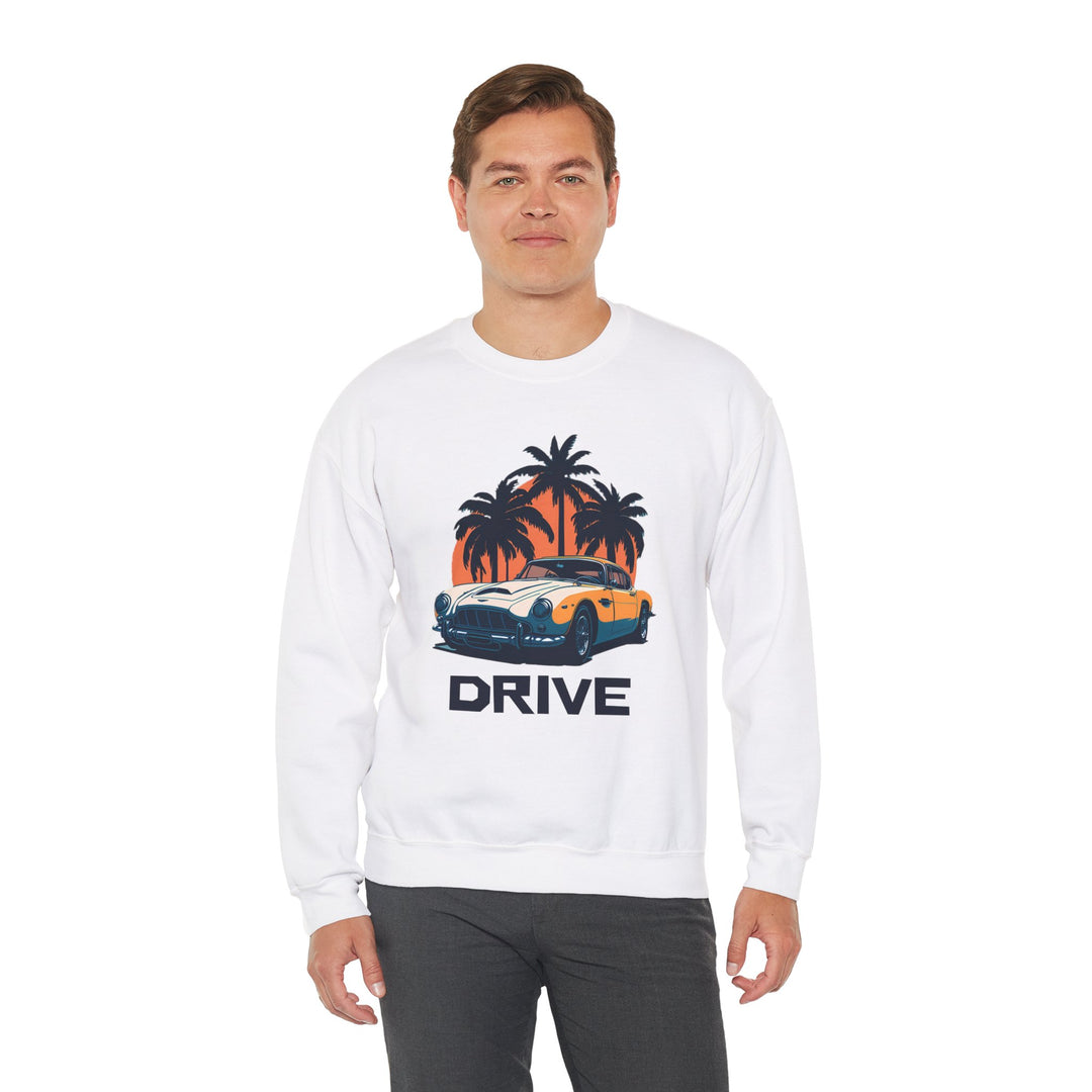 Drive in Paradise Classic Car Tropical Sweatshirt - Classic Sports Car Series