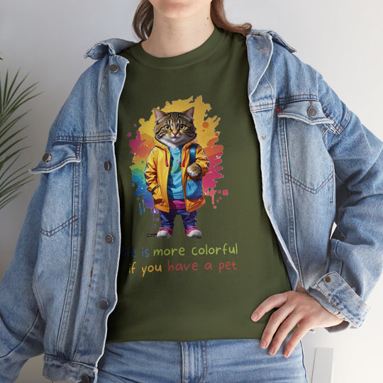 Life Is More Colorful If You Have A Pet Color Splash Cat T-Shirt