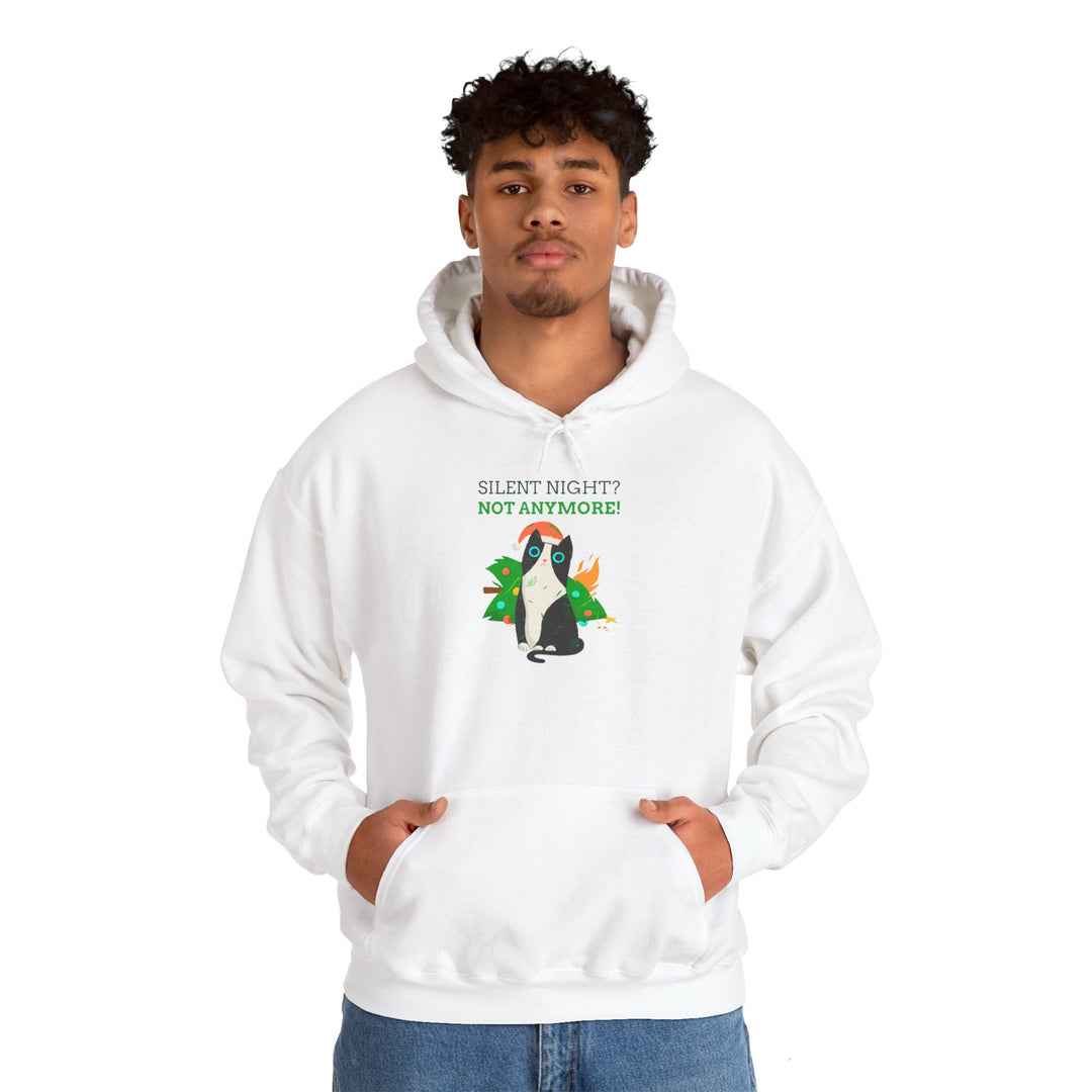 Silent Night Chaos Cat Christmas Hoodie