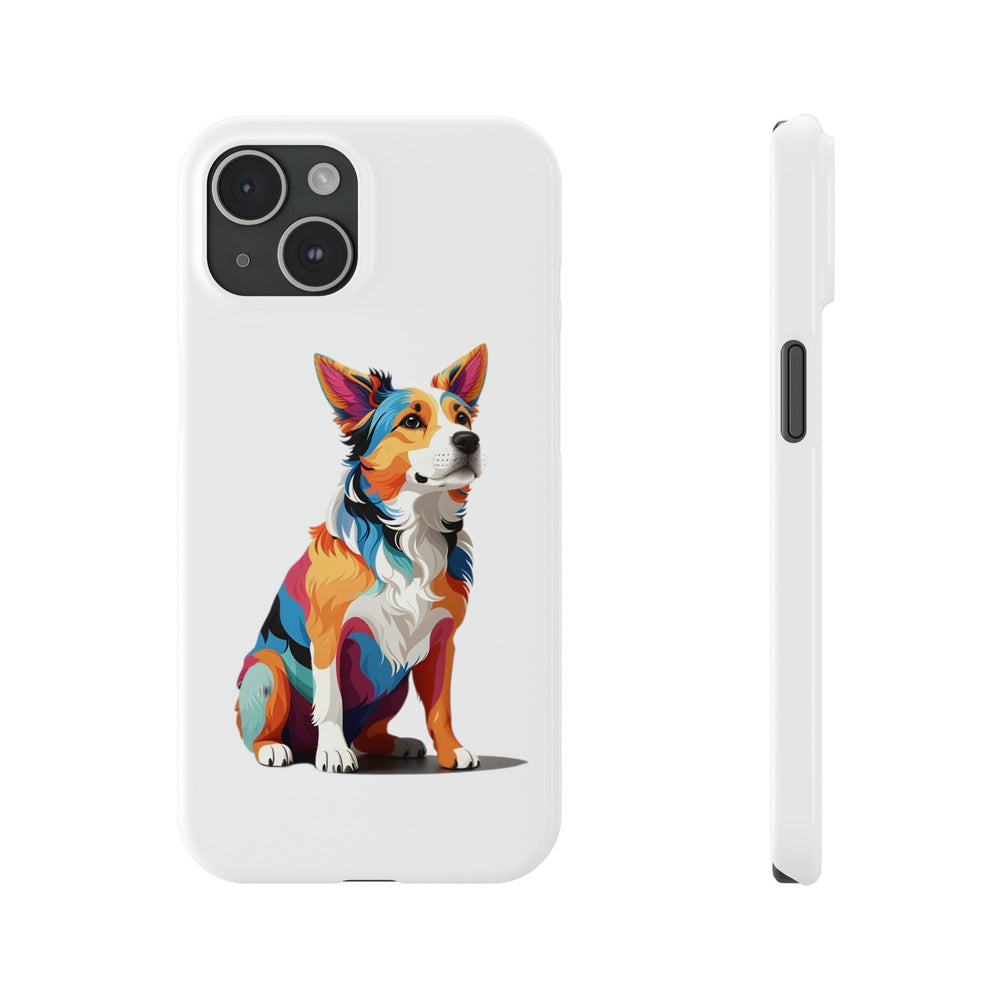 Sitting Dog Slim Phone Case - Wave Fusions