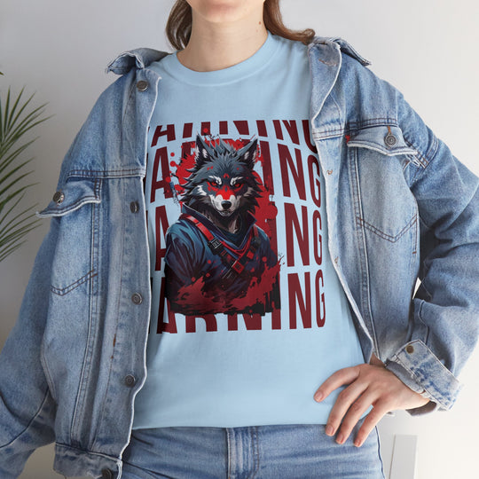 Warning! Warrior Wolf T-shirt - Majestic Wolf