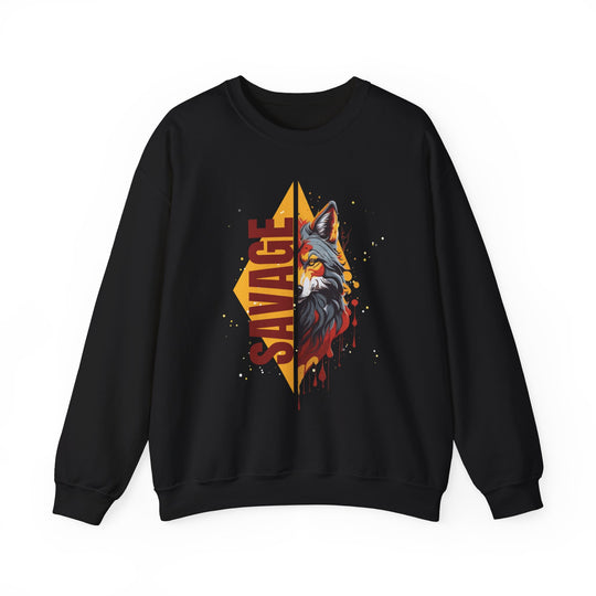 Savage Flame Wolf Sweatshirt - Heat of the Wild