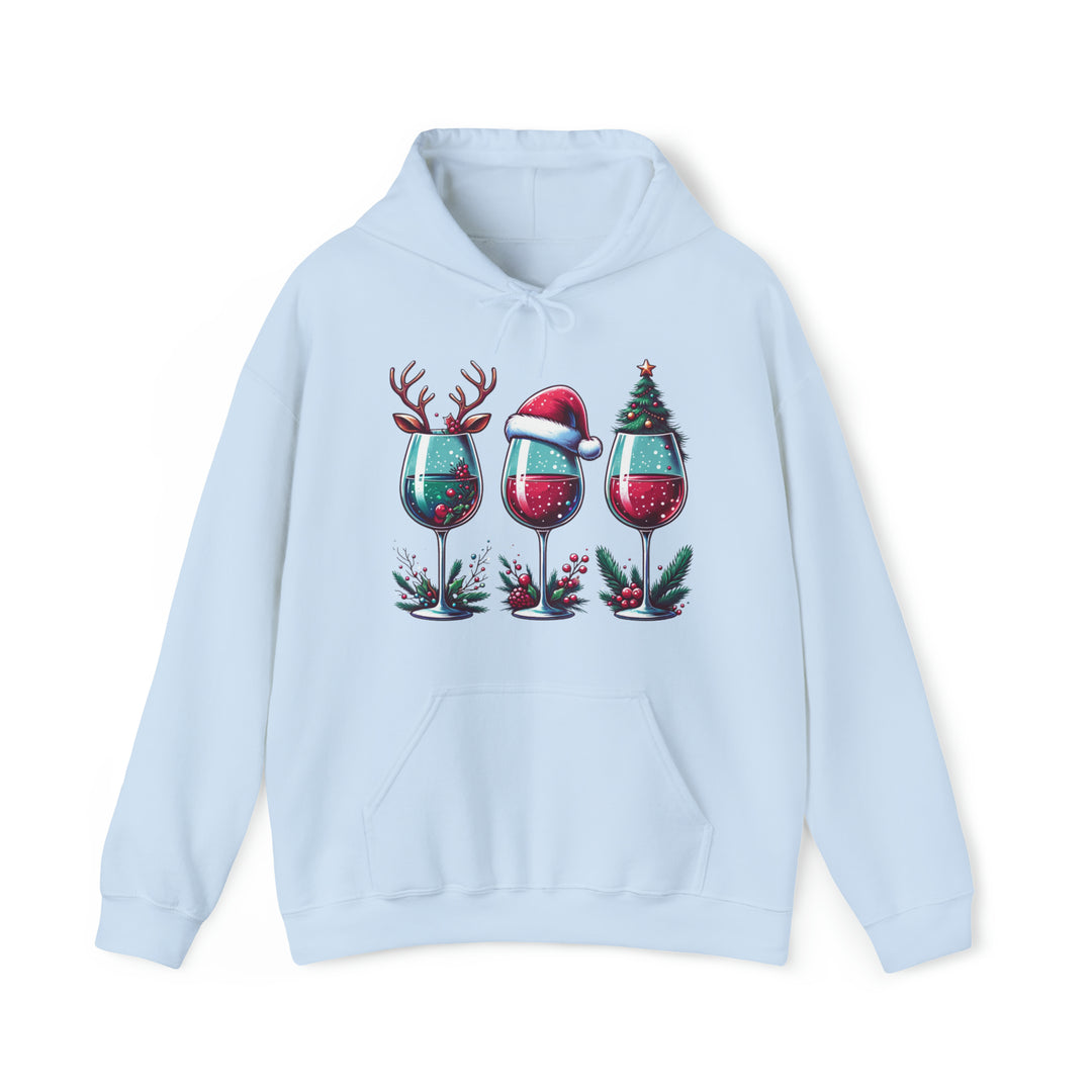 Wine Christmas Spirit Glasses Unisex Hoodie - Wave Fusions