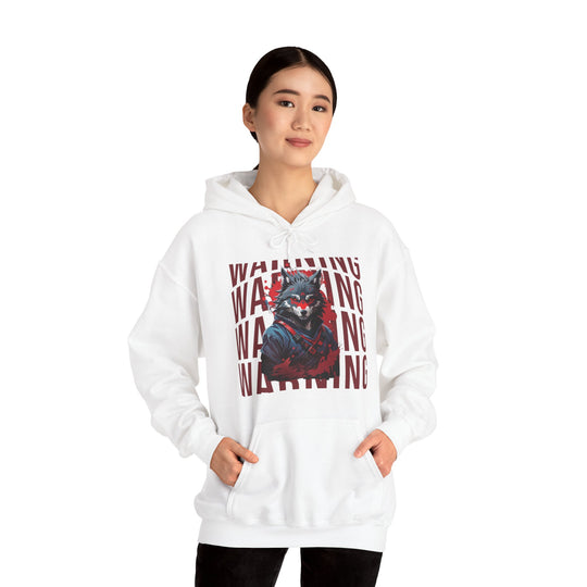 Warning! Warrior Wolf Hoodie - Majestic Wolf