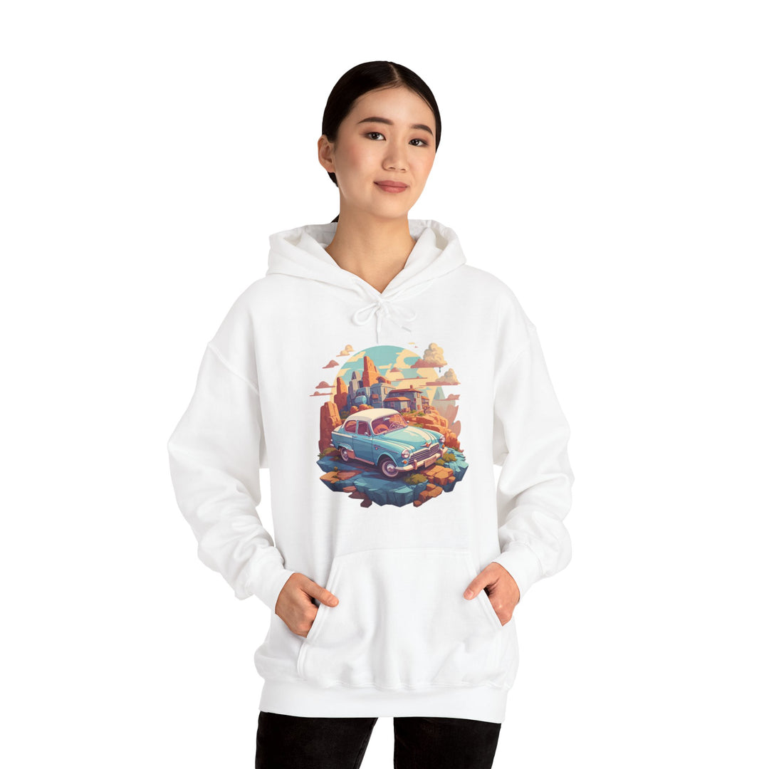 Vintage Car Sky City Hoodie - Vintage City Fashion