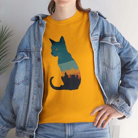 Cityscape Cat Hoodie T-shirt - Metropolitan Purr Line